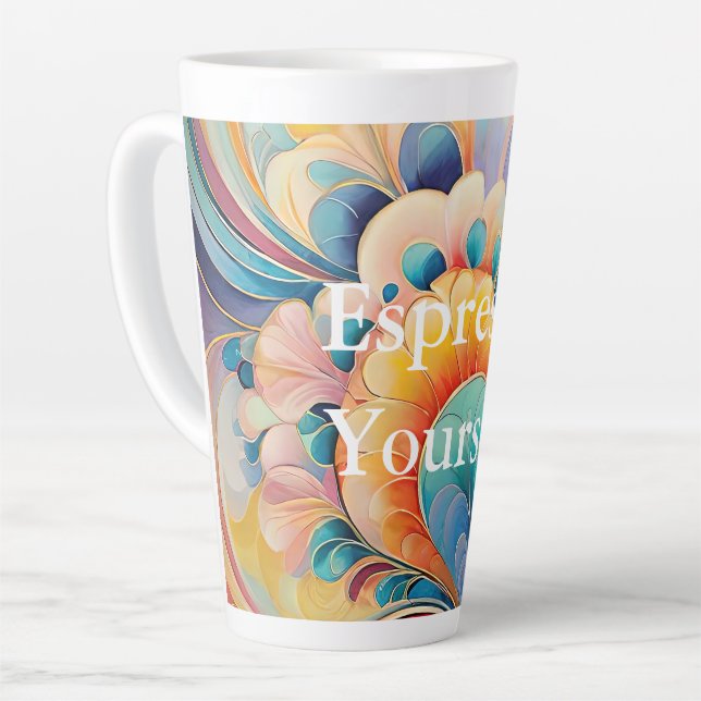 Flora 3 Floral Pastel Latte Mug (Left Angle)