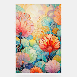 Flora 5 Floral Pastel Acrylic Sign