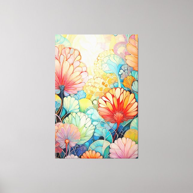 Flora 5 Floral Pastel Canvas Print  (Front)