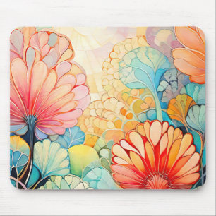 Flora 5 Floral Pastel Mouse Pad