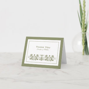 Flora Bee Thank You Card with Name