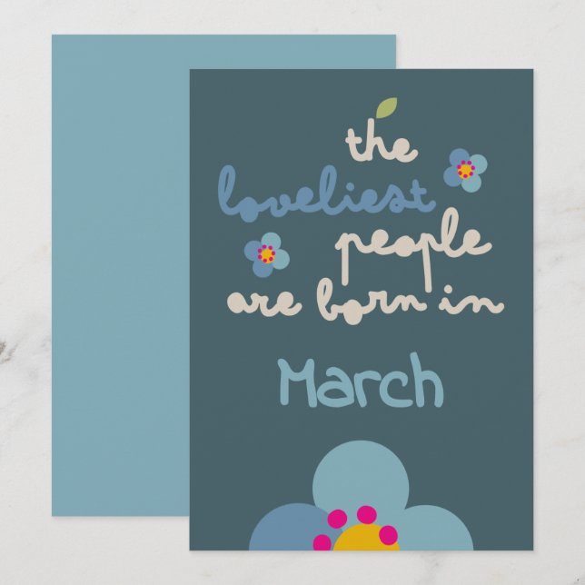 FLORA BLUSH - Birthday Floral Invitation Card (Front/Back)