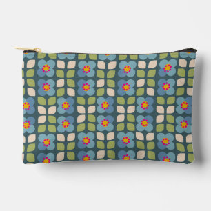 Flora Blush - Blue and Green Floral Pouch