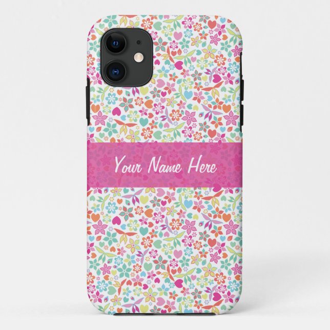 Flora Bright Pattern Case-Mate iPhone Case (Back)