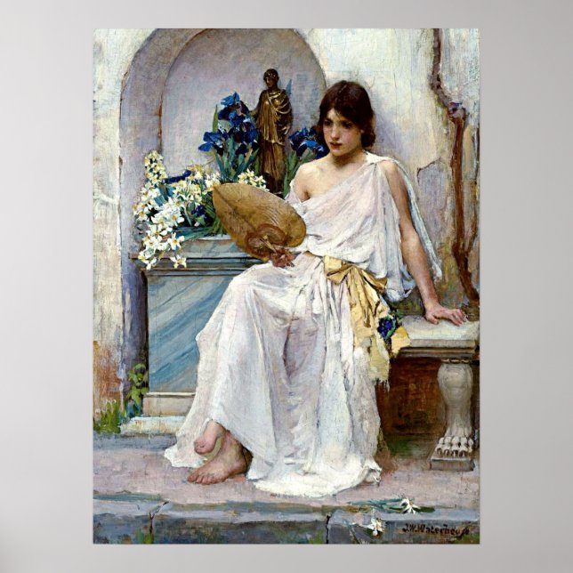 Flora by Pre-Raphaelite John William Waterhouse Poster (Front)