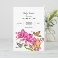 Flora fauna minimalist baby shower