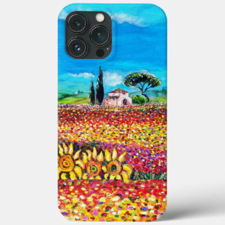 FLORA IN TUSCANY/ Fields ,Poppies and Sunflowers iPhone 13 Pro Max Case
