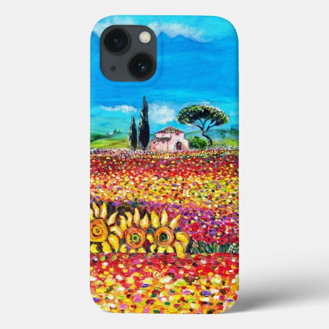 FLORA IN TUSCANY/ Fields ,Poppies and Sunflowers Case-Mate iPhone Case (Back)