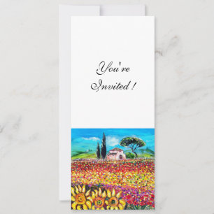 FLORA IN TUSCANY/ Fields ,Poppies and Sunflowers Invitation