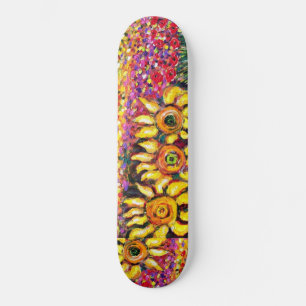 FLORA IN TUSCANY, red green yellow pink Skateboard