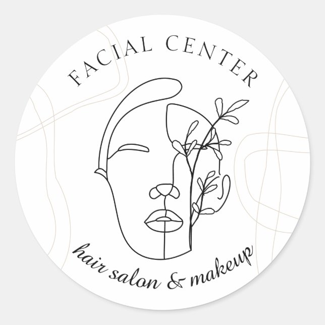 Flora Modern Makeup Woman Skin Hair Stylist Facial Classic Round Sticker (Front)