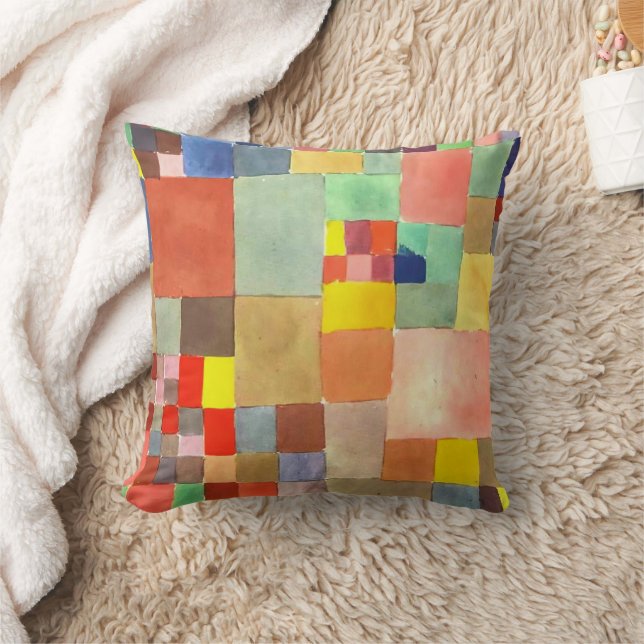 Flora on Sand by Paul Klee, Abstract Art  Cushion (Blanket)