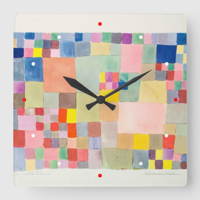 Flora on sand , Paul Klee Square Wall Clock (Front)