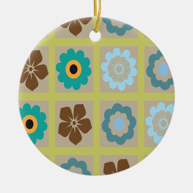 flora pattern ceramic tree decoration (Front)