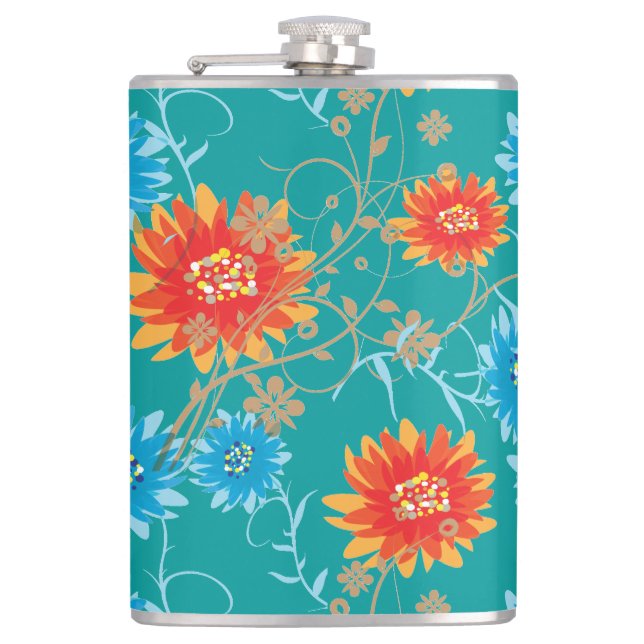 Flora patterns hip flask (Front)