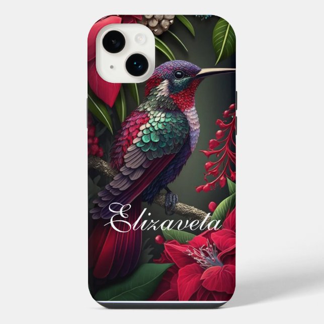 Flora Personalised bird Name iPhone Case (Back)