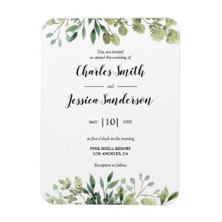 Flora Verde Invitación Magnet