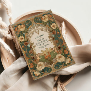Flora Vintage Art Nouveau Wedding Acrylic Invitations