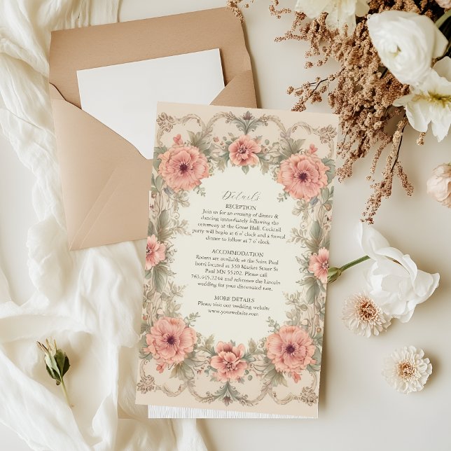 Flora Vintage Art Nouveau Wedding Enclosure Card (Creator Uploaded)