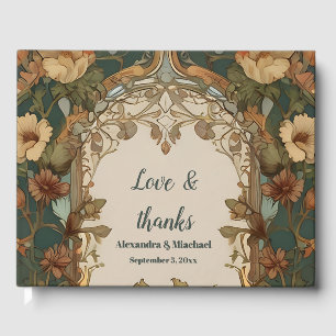 Flora Vintage Art Nouveau Wedding Guest Book