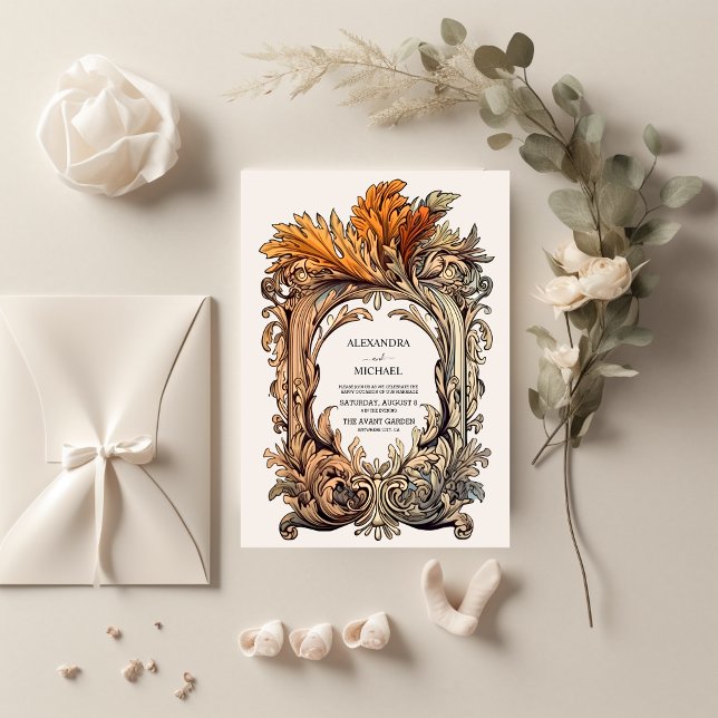 Flora Vintage Art Nouveau Wedding  Invitation (Creator Uploaded)