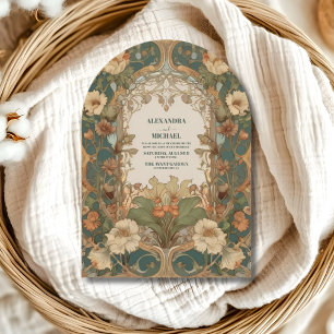 Flora Vintage Art Nouveau Wedding Invitation