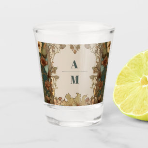 Flora Vintage Art Nouveau Wedding  Shot Glass