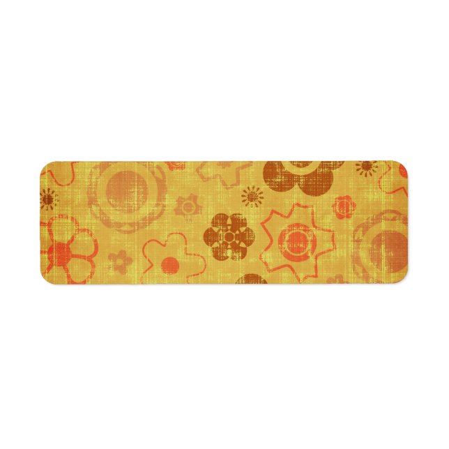 FLORAL17 RETRO ORANGES TAN BURNT DISTRESSED TEXTUR (Front)