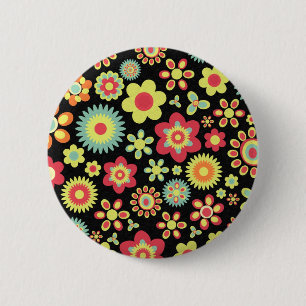 Floral 100113 6 cm round badge
