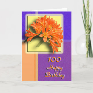 Floral 100th Birthday Congratulations Card