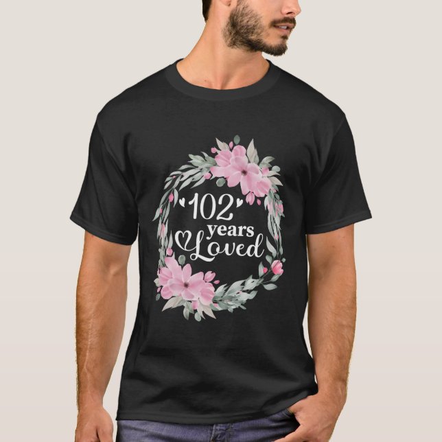 Floral 102 Bday 102Nd T-Shirt (Front)