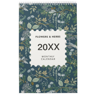 Floral 12-Month Wall Calendar for Home and Office