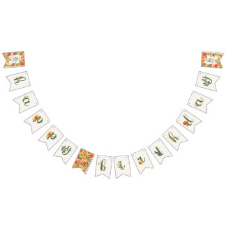 Floral 18th happy birthday bunting banner