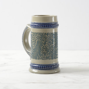 Floral 19th Century Pattern Blue on White Backgrou Beer Stein