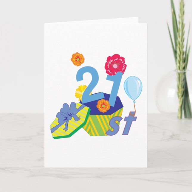 Floral 21st Birthday Greeting Cards (Creator Uploaded)