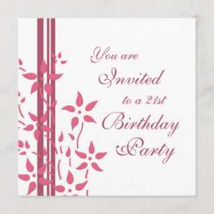 Floral 21st Birthday Party Invitations