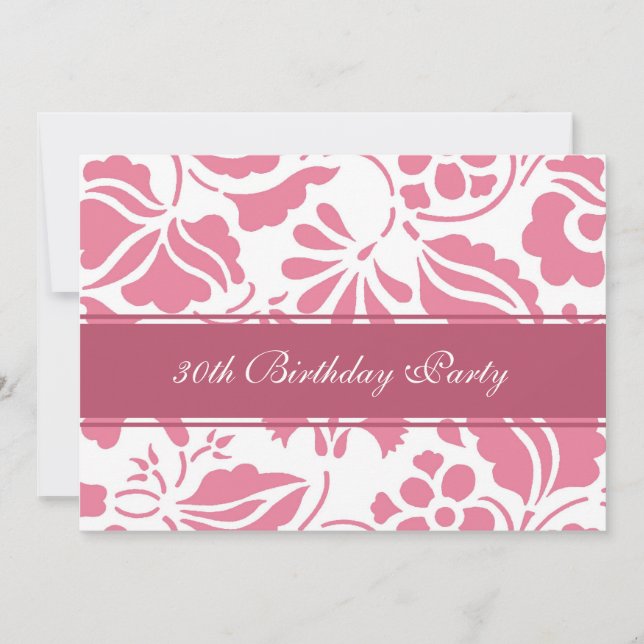 Floral 30th Birthday Party Invitations (Front)