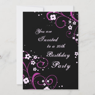 Floral 30th Birthday Party Invitations