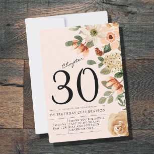 Floral 30th Birthday Thank You Card