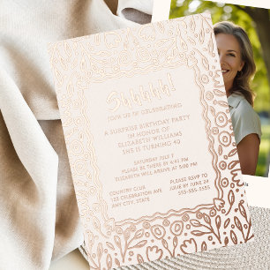 Floral 40th Custom Photo Surprise Birthday