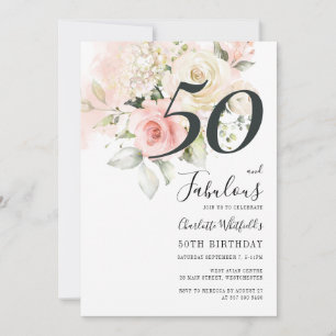 Floral 50 and Fabulous 50th Birthday Party Invitation