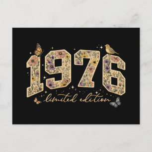 Floral 50th Birthday Limited Edition 1976 Postcard