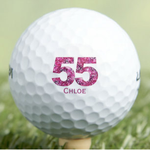 Floral 55th Birthday Gift for Niece – Custom Name Golf Balls