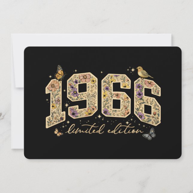 Floral 60th Birthday Limited Edition 1966 Invitation (Front)