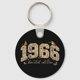 Floral 60th Birthday Limited Edition 1966 Key Ring