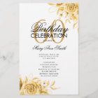 Floral 60th Birthday Program Gold w/ Menu