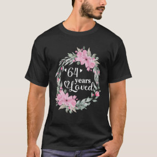 Floral 64 Years Old Bday Present Men Women 64th Bi T-Shirt