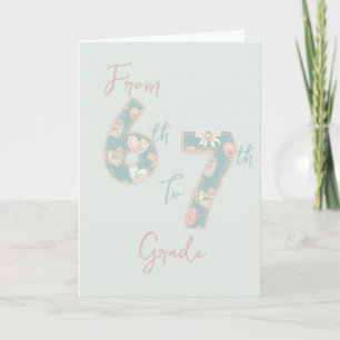 Floral 6 7 Meme Elementary Graduation Card