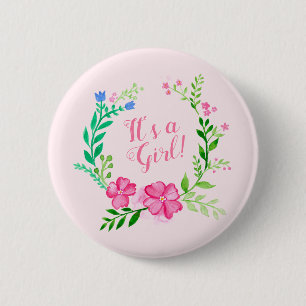 Floral 6 Cm Round Badge