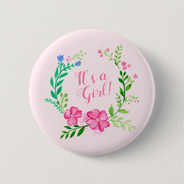Floral 6 Cm Round Badge (Front)